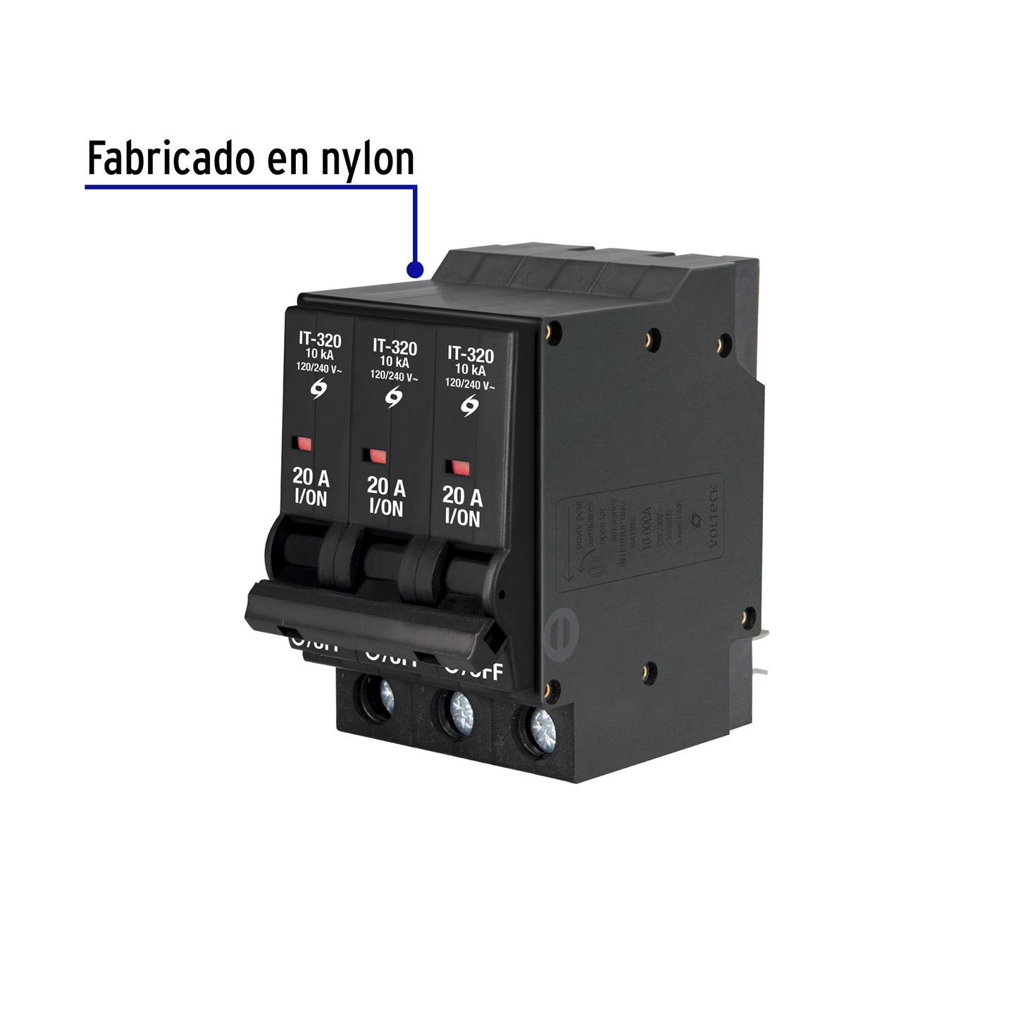 Interruptor de 3 polos 20A, enchufable, VOLTECK | IT-320 | 47514