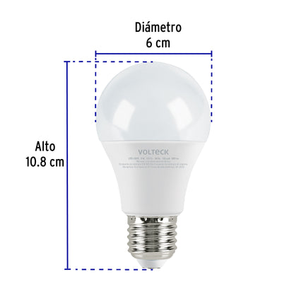 Lámpara LED A19 9 W (equiv. 60 W), luz de día, caja, Volteck | LED-60FC | 47546