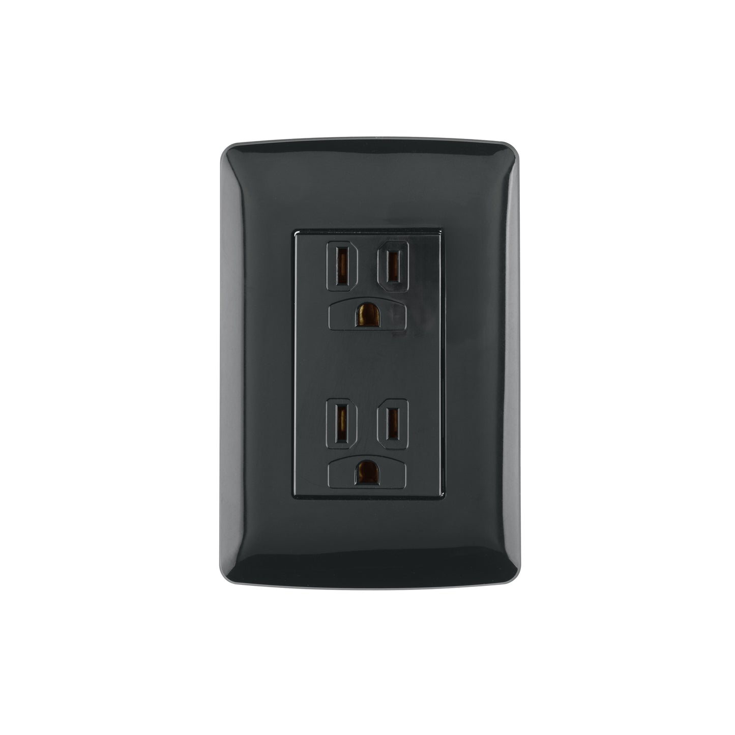 Contacto dúplex aterrizado, color negro, línea Italiana | CODO-IN | 47588