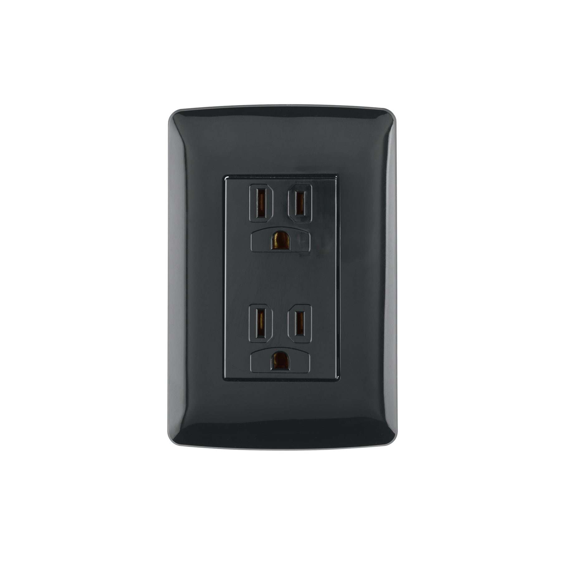 Contacto dúplex aterrizado, color negro, línea Italiana | CODO-IN | 47588