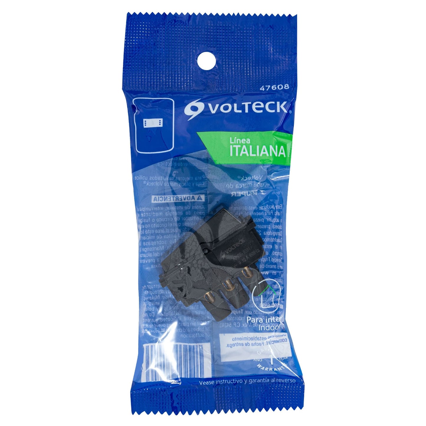 Interruptor de 3 vías, línea Italiana, color negro, Volteck | APSE-EIN | 47608