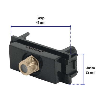 Toma de televisión, línea Italiana, color negro, Volteck | TV-IN | 47610