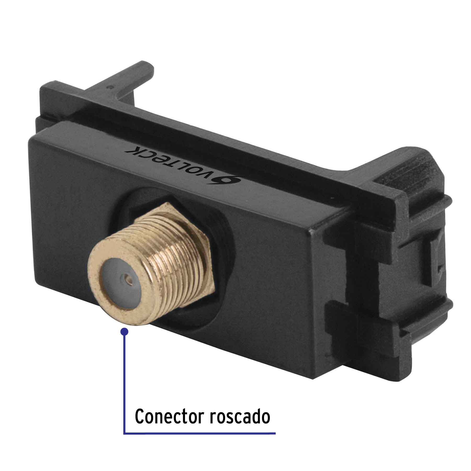 Toma de televisión, línea Italiana, color negro, Volteck | TV-IN | 47610