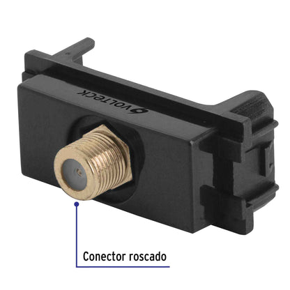 Toma de televisión, línea Italiana, color negro, Volteck | TV-IN | 47610