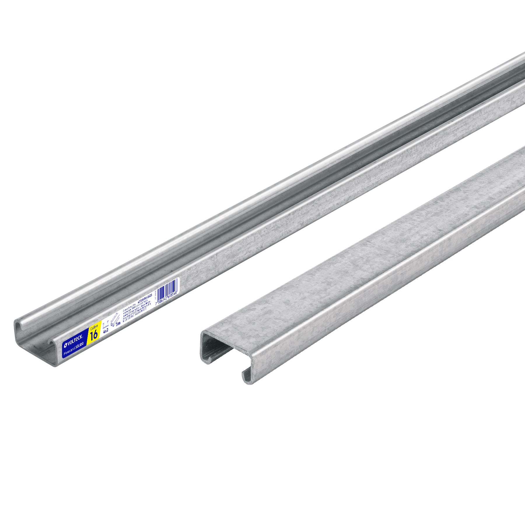 Perfil monocanal sólido de 3 m, 4 x 2 cm cal. 16, VOLTECK | PU-162S | 47759