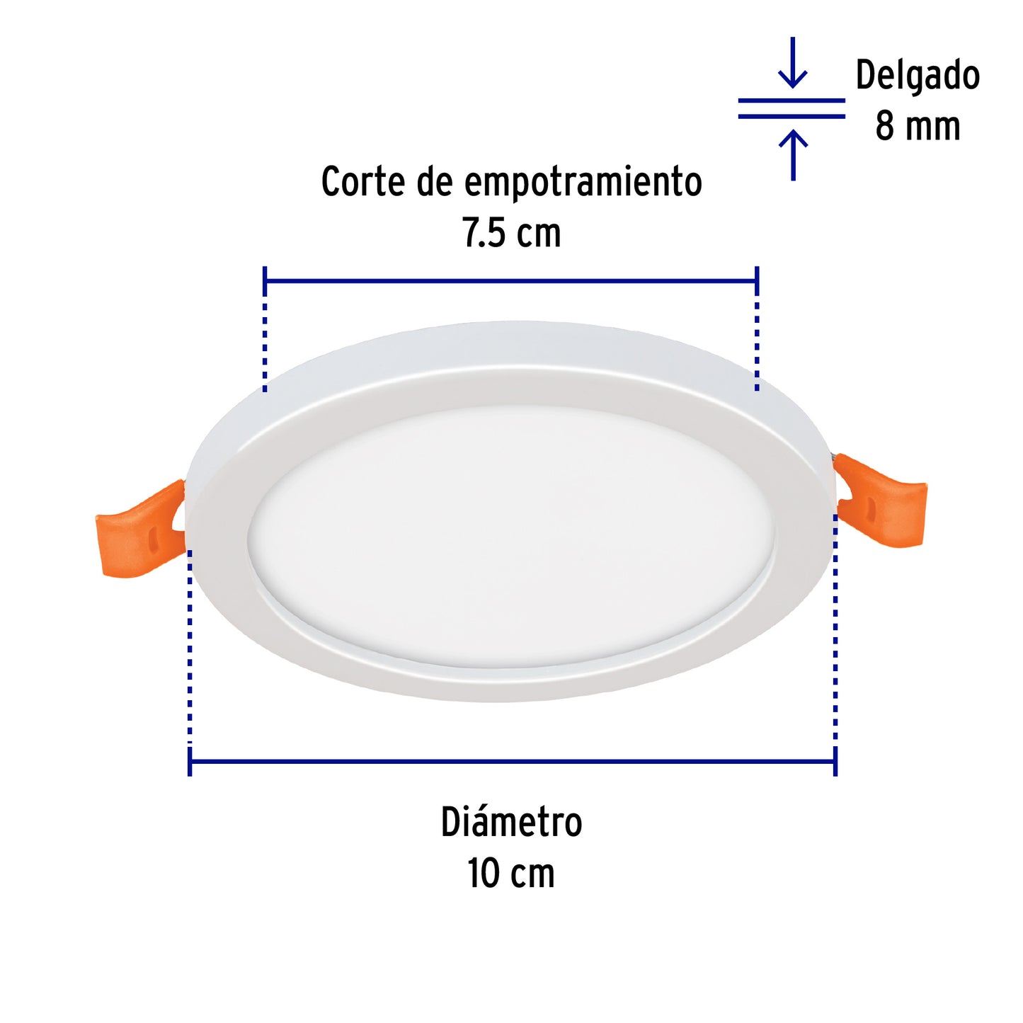 Luminario LED plafón 6W 6500K, ajustable, redondo, VOLTECK | EMP-600L | 47796