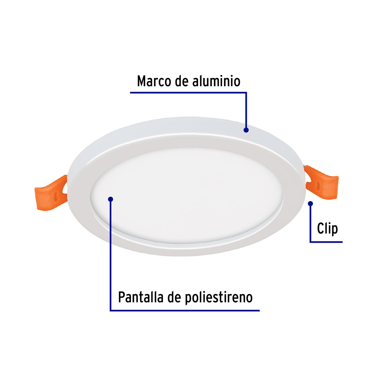 Luminario LED plafón 6W 6500K, ajustable, redondo, VOLTECK | EMP-600L | 47796