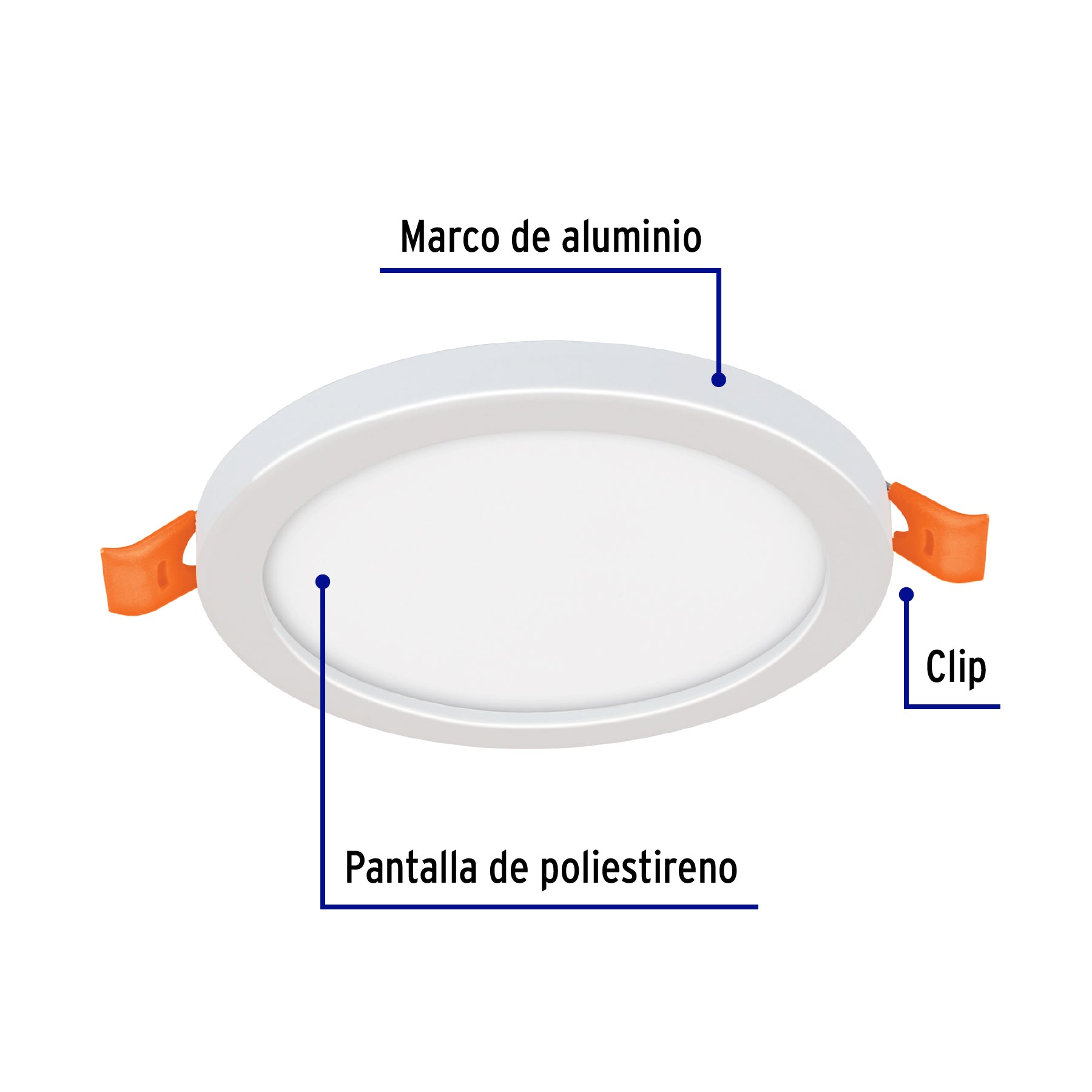 Luminario LED plafón 6W 6500K, ajustable, redondo, VOLTECK | EMP-600L | 47796