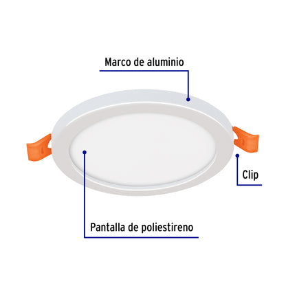 Luminario LED plafón 6W 6500K, ajustable, redondo, VOLTECK | EMP-600L | 47796