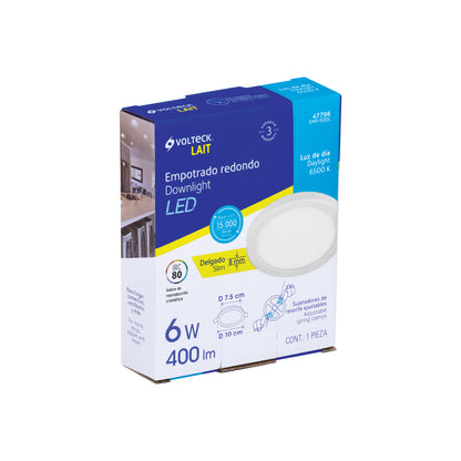 Luminario LED plafón 6W 6500K, ajustable, redondo, VOLTECK | EMP-600L | 47796