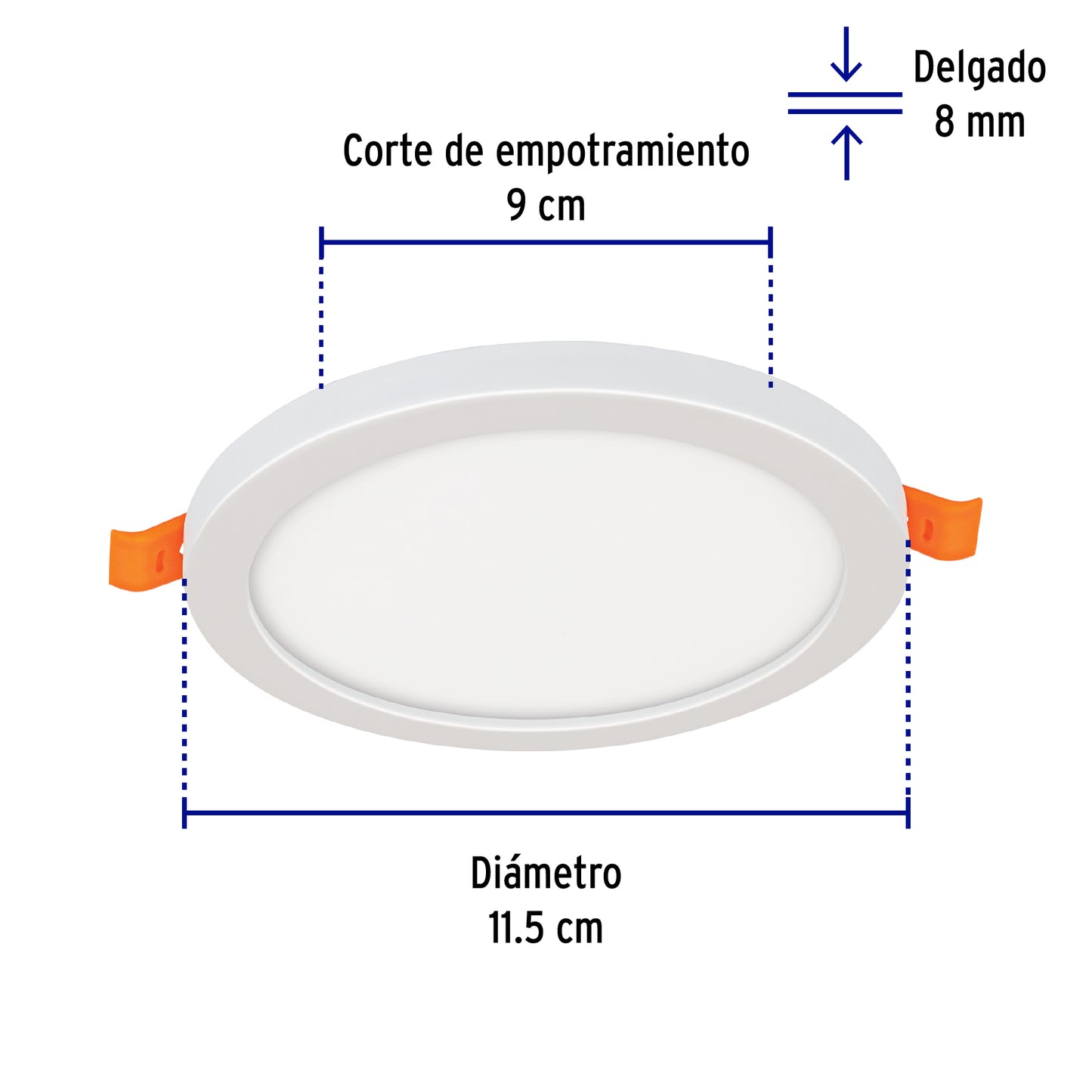 Luminario LED plafón 8W 6500K, ajustable, redondo, VOLTECK | EMP-601L | 47797