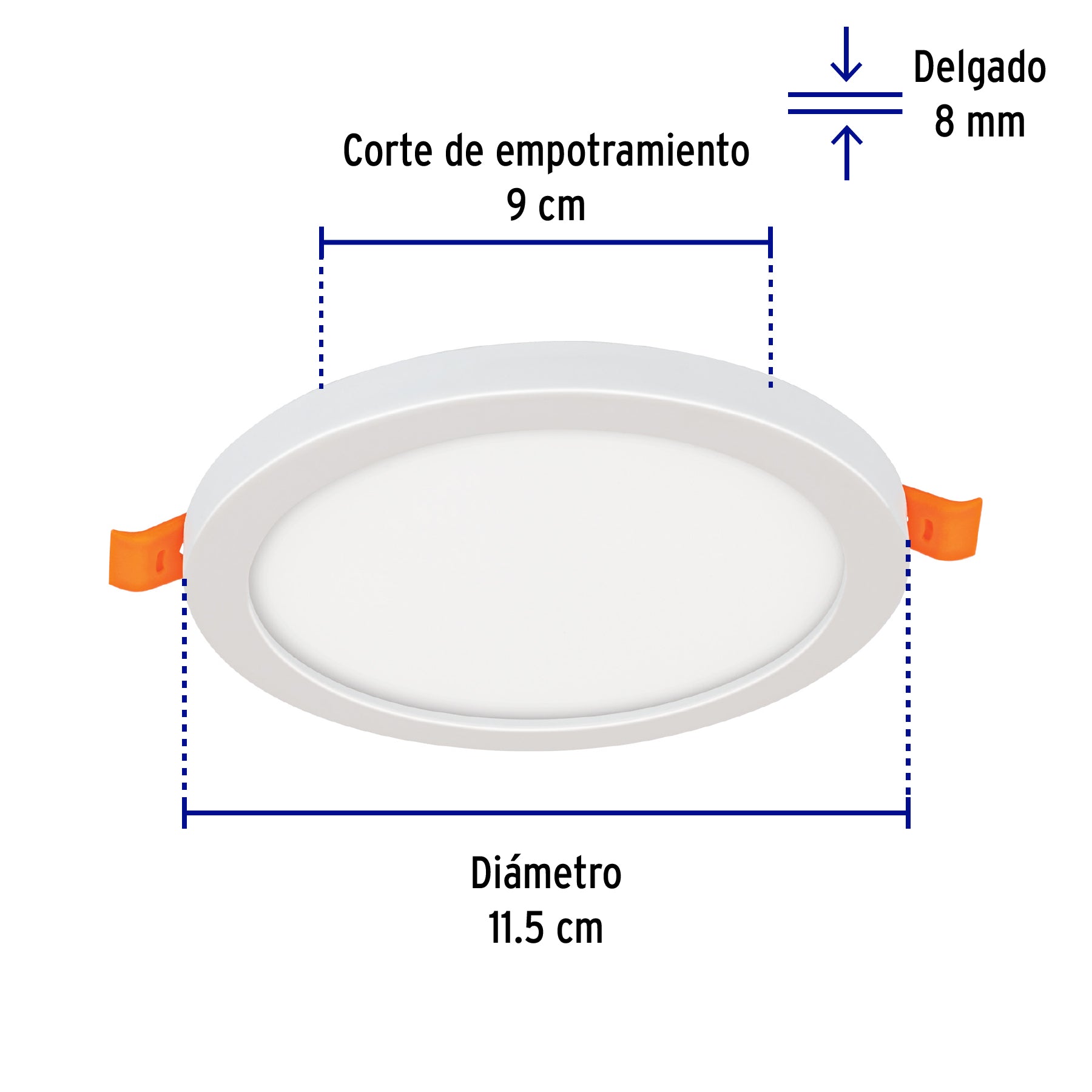 Luminario LED plafón 8W 6500K, ajustable, redondo, VOLTECK | EMP-601L | 47797