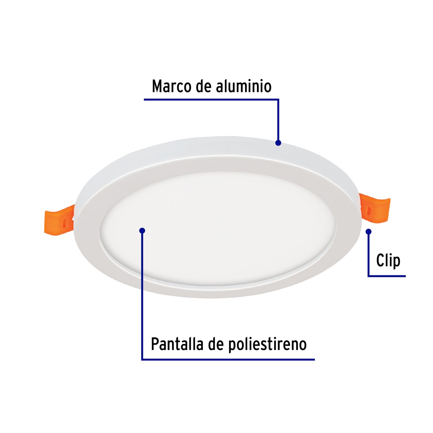 Luminario LED plafón 8W 6500K, ajustable, redondo, VOLTECK | EMP-601L | 47797
