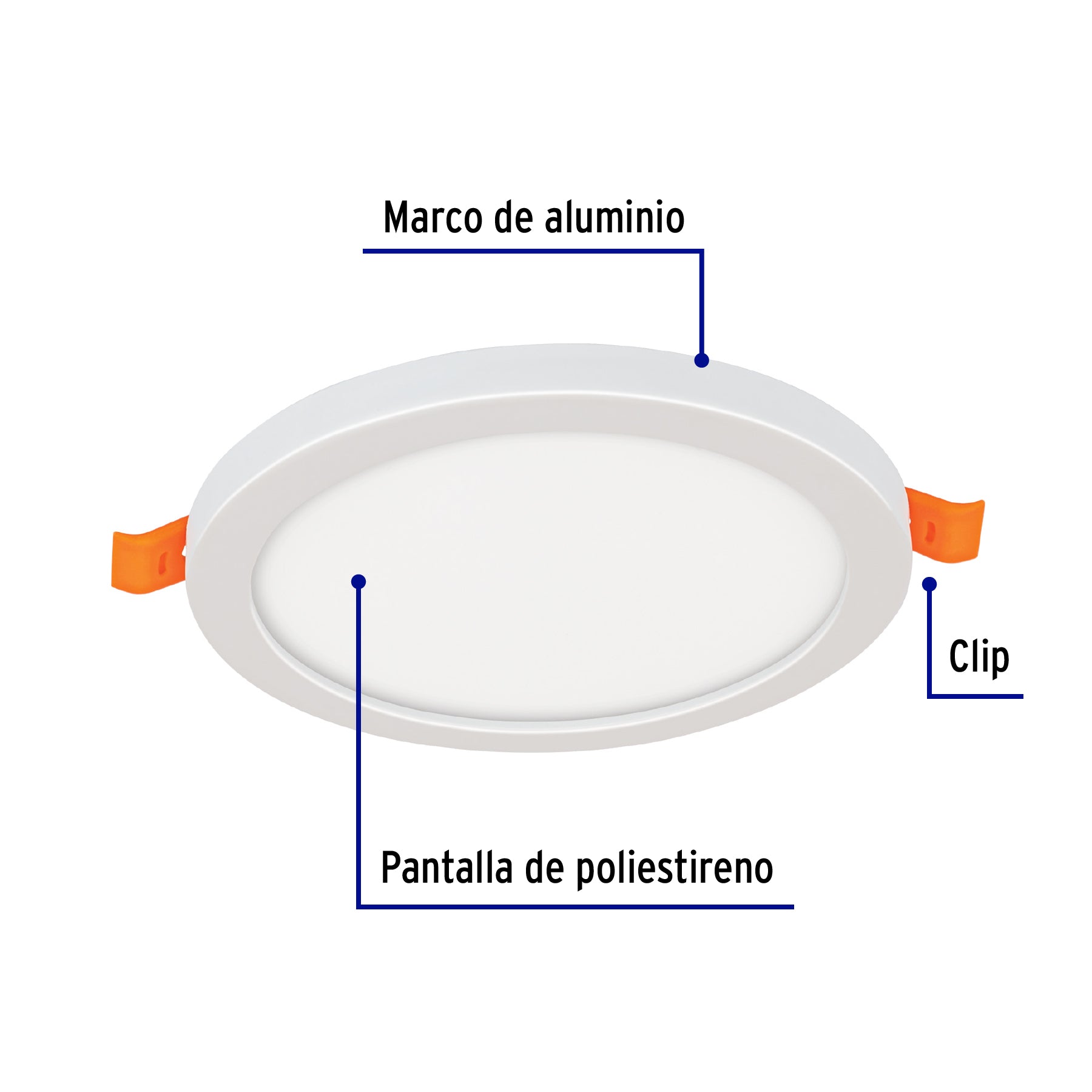 Luminario LED plafón 8W 6500K, ajustable, redondo, VOLTECK | EMP-601L | 47797