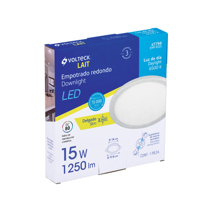 Luminario LED plafón 15W 6500K, ajustable, redondo, VOLTECK | EMP-602L | 47798