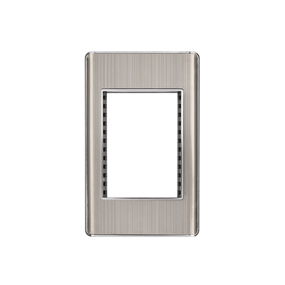 Placa de acero inox con 1 ventana 3 módulos, línea Lisboa | PPTR-LA | 47819