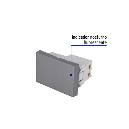 Interruptor 3 vías acero inox de 1.5 módulos, línea Lisboa | APSE15-ELA | 47824