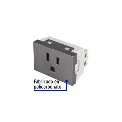 Contacto aterrizado acero inox de 1.5 módulos, línea Lisboa | COA15-LA | 47828