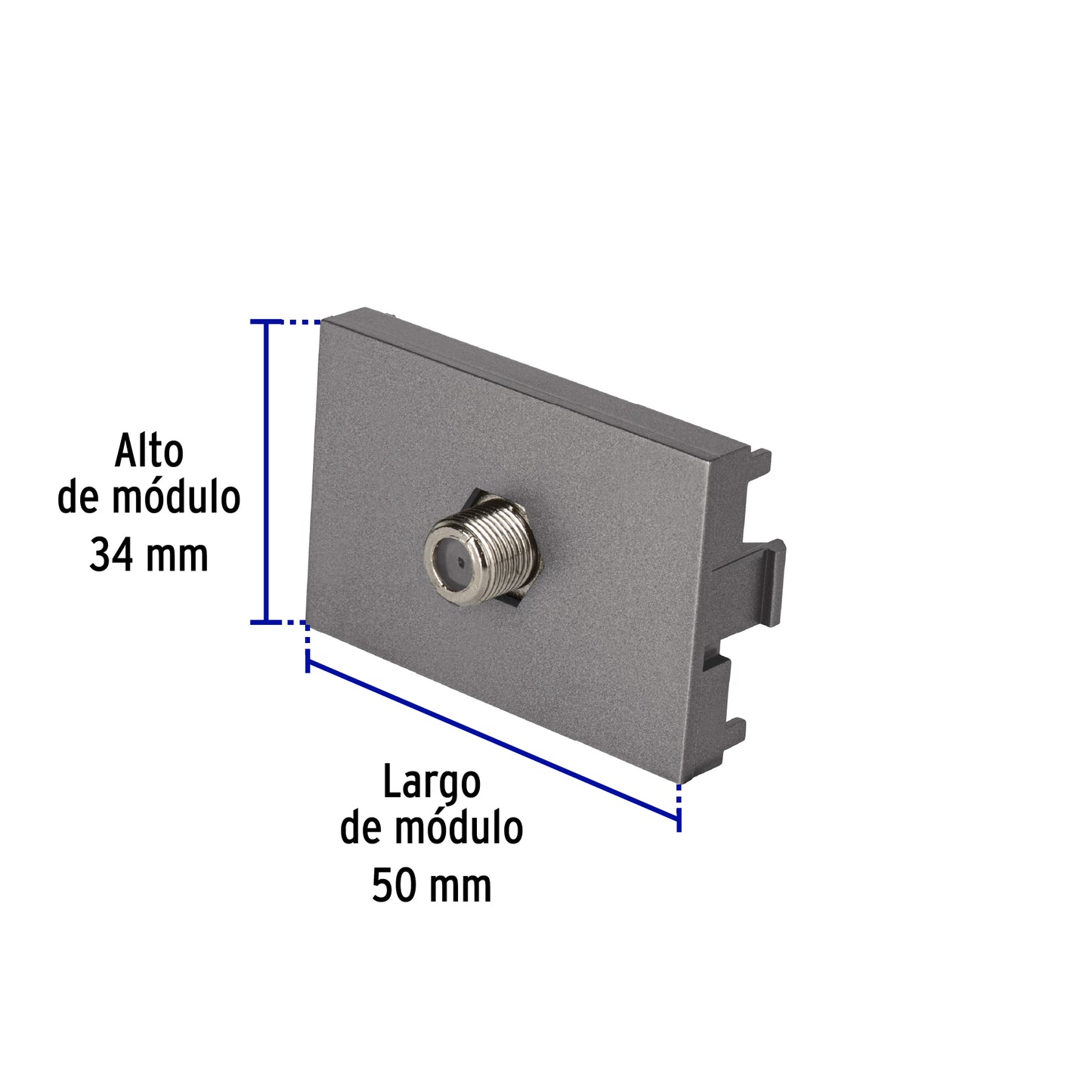 Toma de televisión acero inox de 1.5 módulos, línea Lisboa | TV15-LA | 47830