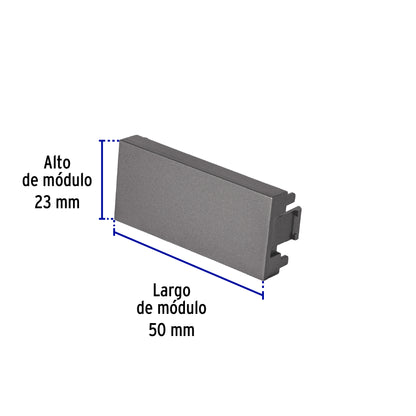 Tapón ciego acero inox de 1 módulo, línea Lisboa, Volteck | TA-LA | 47832