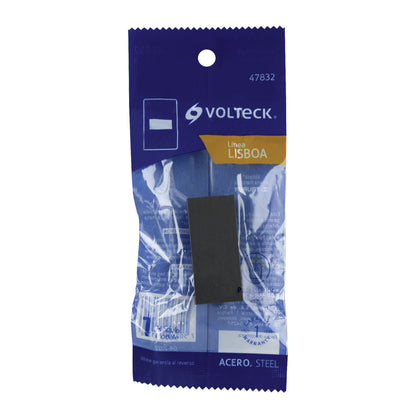 Tapón ciego acero inox de 1 módulo, línea Lisboa, Volteck | TA-LA | 47832