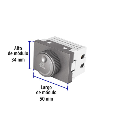 Dimmer giratorio acero inox de 1.5 módulos, línea Lisboa | DIM15-LA | 47833