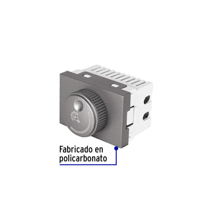 Dimmer giratorio acero inox de 1.5 módulos, línea Lisboa | DIM15-LA | 47833