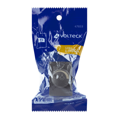 Dimmer giratorio acero inox de 1.5 módulos, línea Lisboa | DIM15-LA | 47833