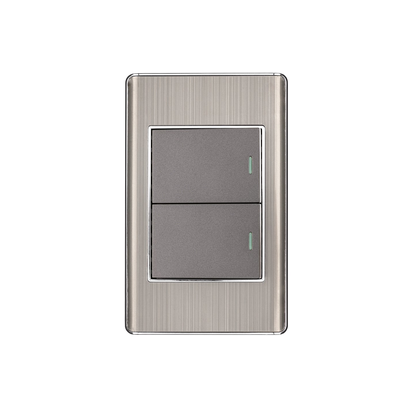 Placa armada acero 1 interruptor y 1 de 3vías 1.5mód,Lisboa | PA-APDO15-ELA | 47841