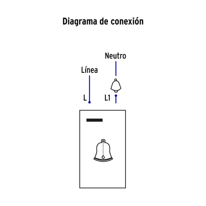 Placa armada acero 1 interruptor de timbre 1.5 mód, Lisboa | PA-TI-LA | 47843