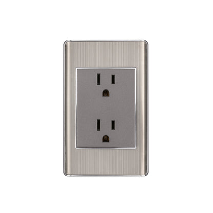 Placa armada acero inox contacto dúplex 3 módulos, Lisboa | CODO-LA | 47849