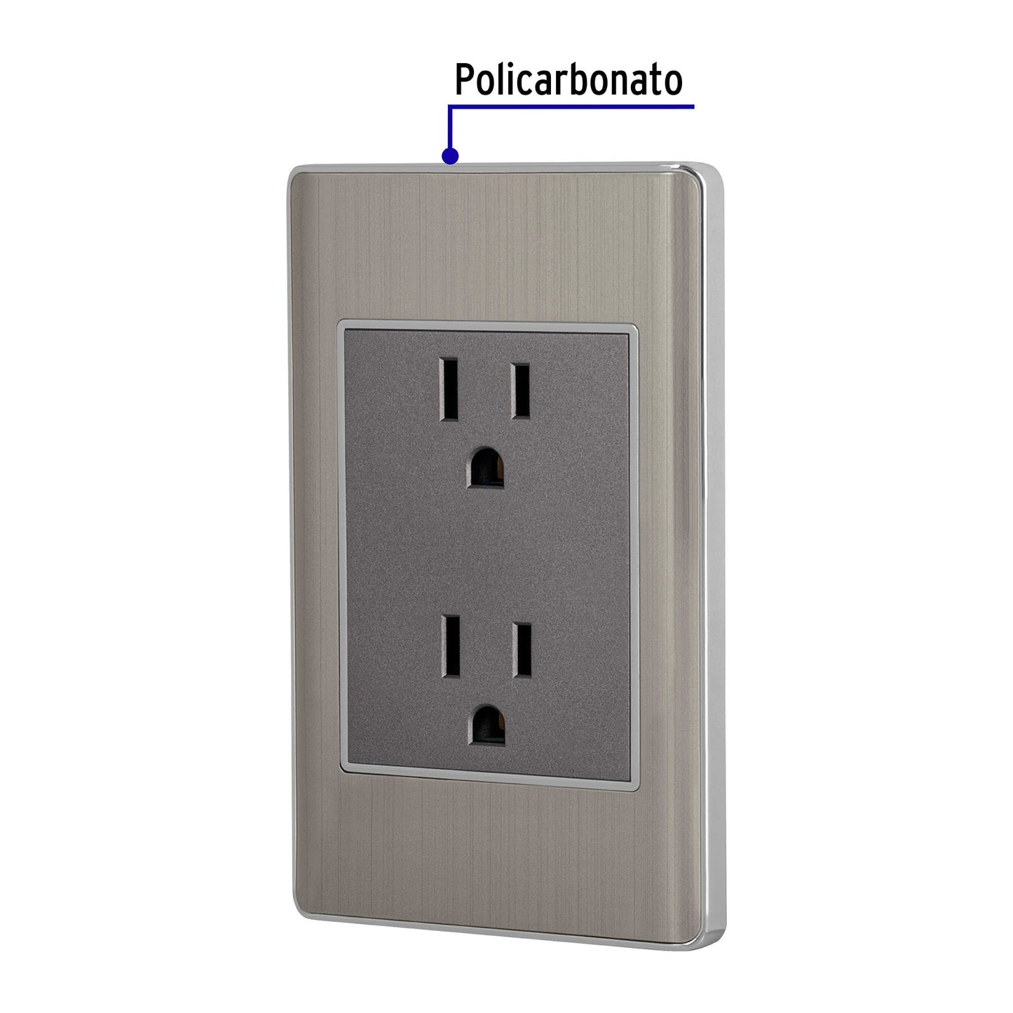 Placa armada acero inox contacto dúplex 3 módulos, Lisboa | CODO-LA | 47849