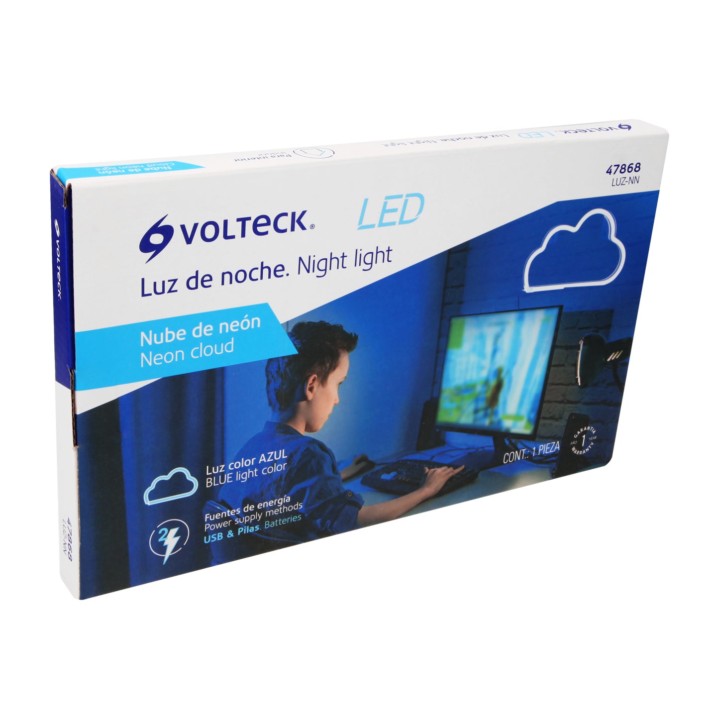 Luz de noche de LED nube neón, Volteck | LUZ-NN | 47868