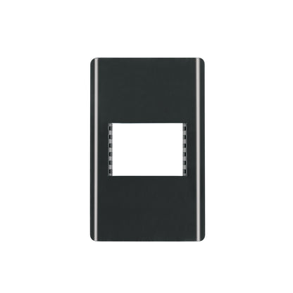 Placa negra de 1 ventana 1.5 módulos, línea Lisboa, Volteck | PPSE15-LN | 47871