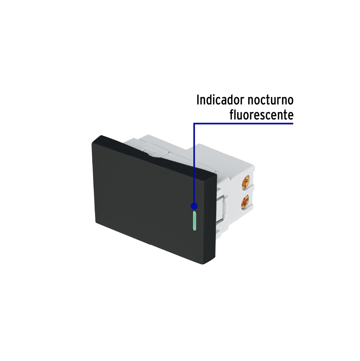 Interruptor sencillo negro de 1.5 módulos, línea Lisboa | APSE15-LN | 47874