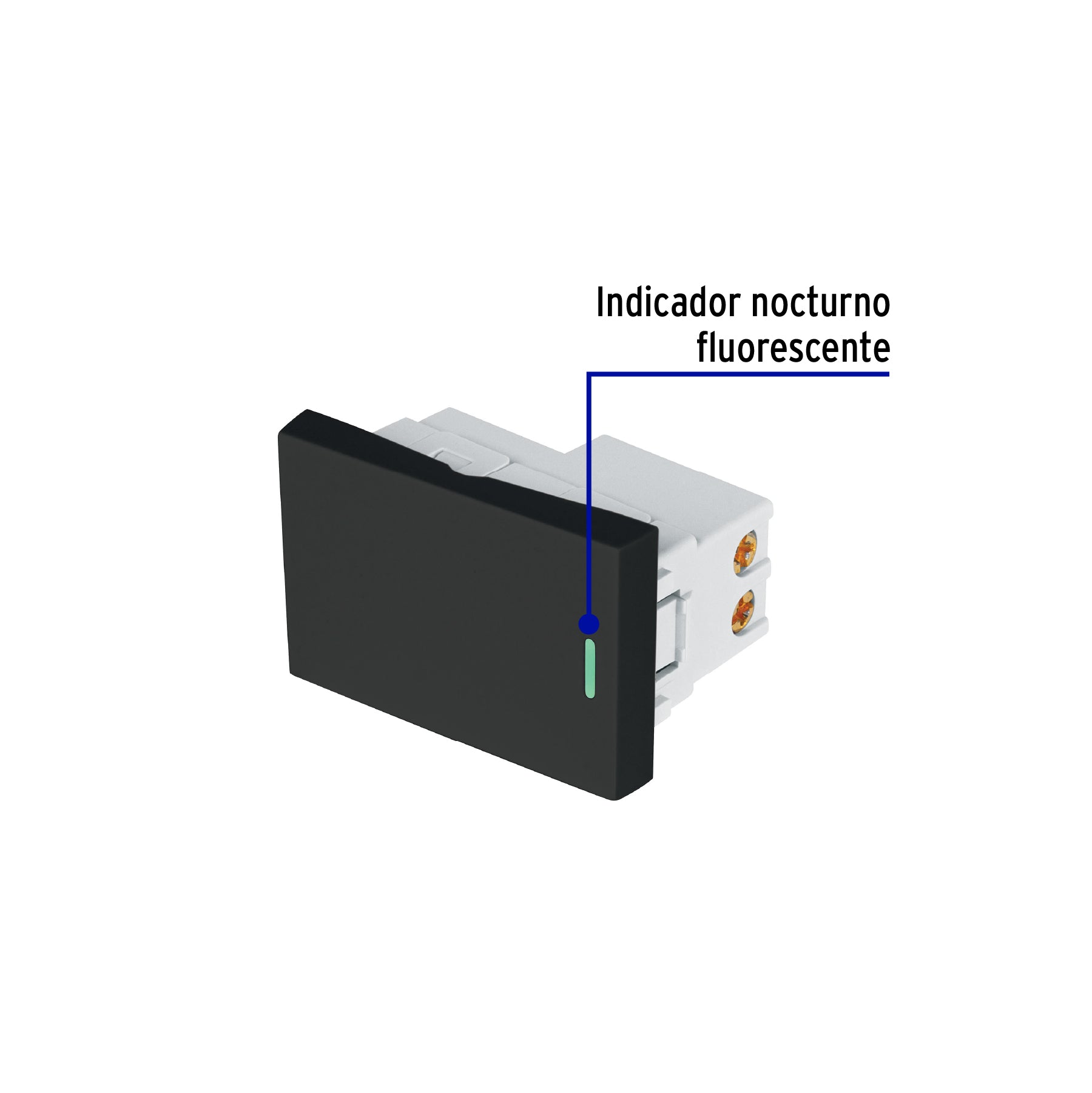 Interruptor sencillo negro de 1.5 módulos, línea Lisboa | APSE15-LN | 47874