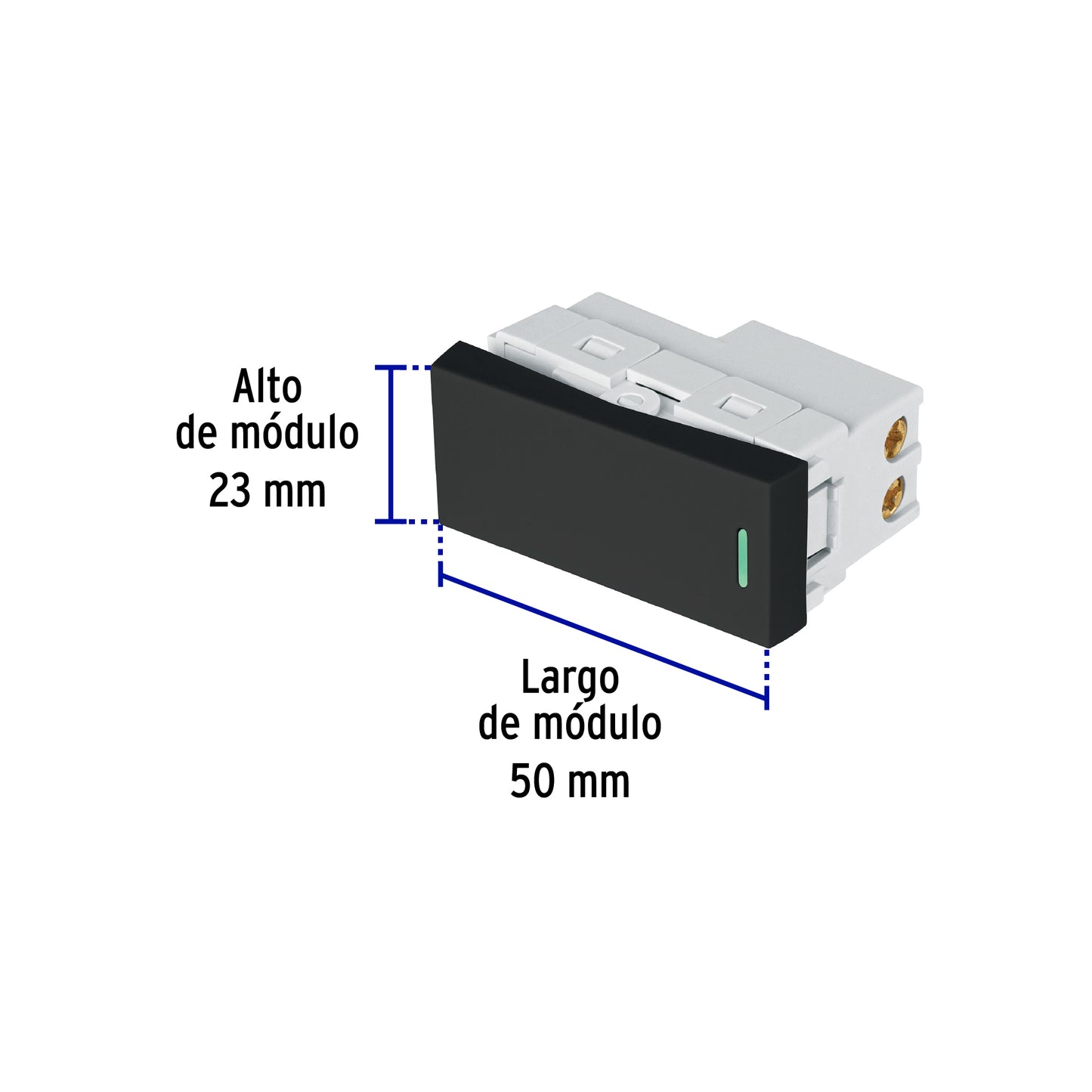 Interruptor de 3 vías negro de 1 módulo, línea Lisboa | APSE-ELN | 47876