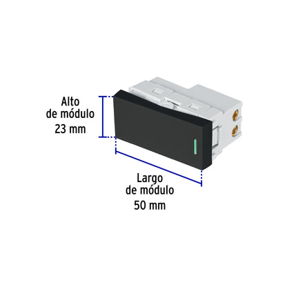 Interruptor de 3 vías negro de 1 módulo, línea Lisboa | APSE-ELN | 47876