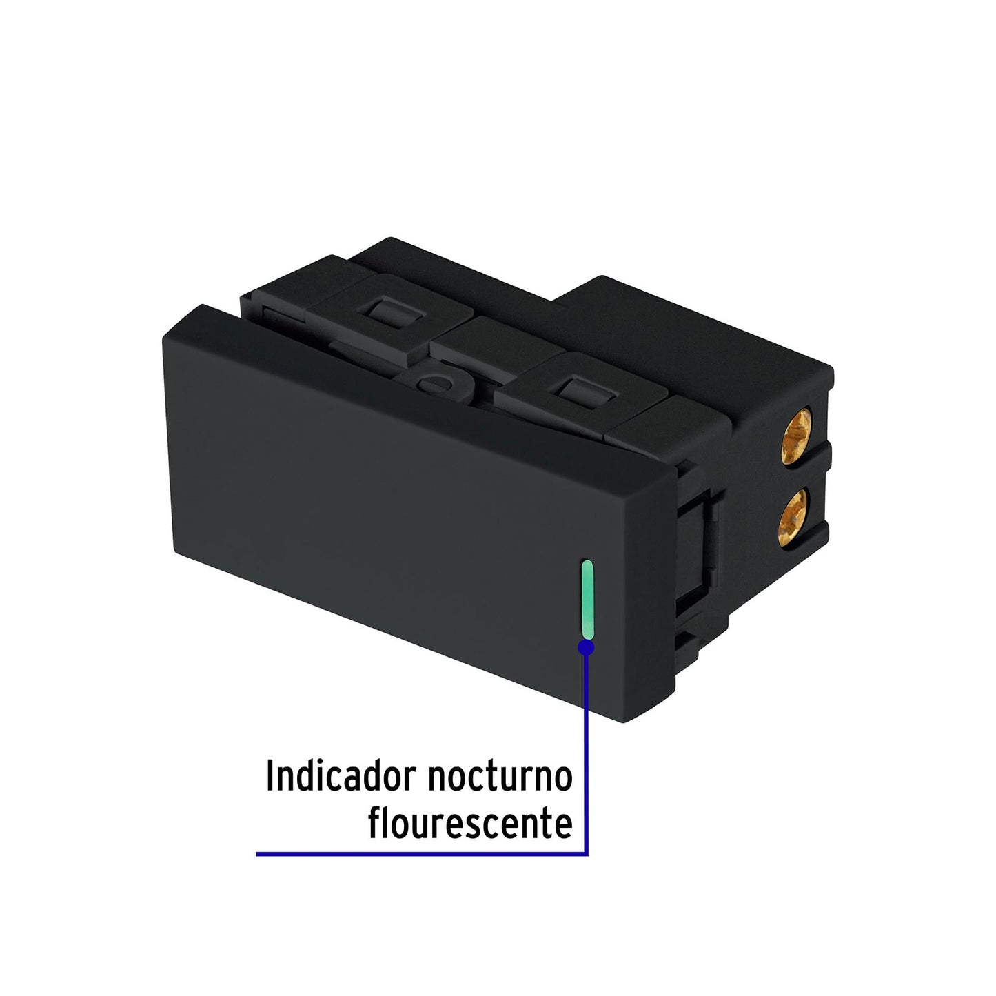 Interruptor de 3 vías negro de 1 módulo, línea Lisboa | APSE-ELN | 47876