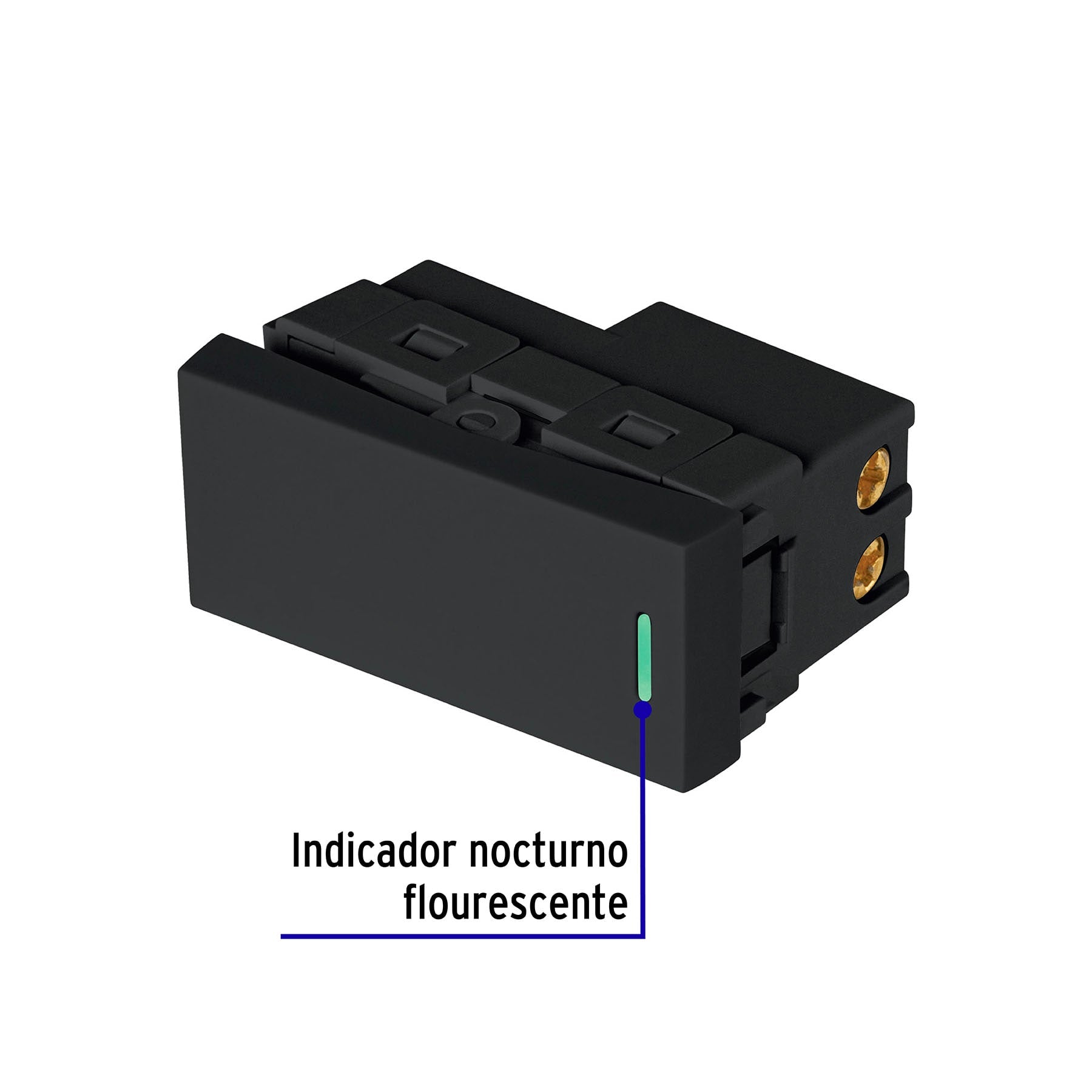 Interruptor de 3 vías negro de 1 módulo, línea Lisboa | APSE-ELN | 47876