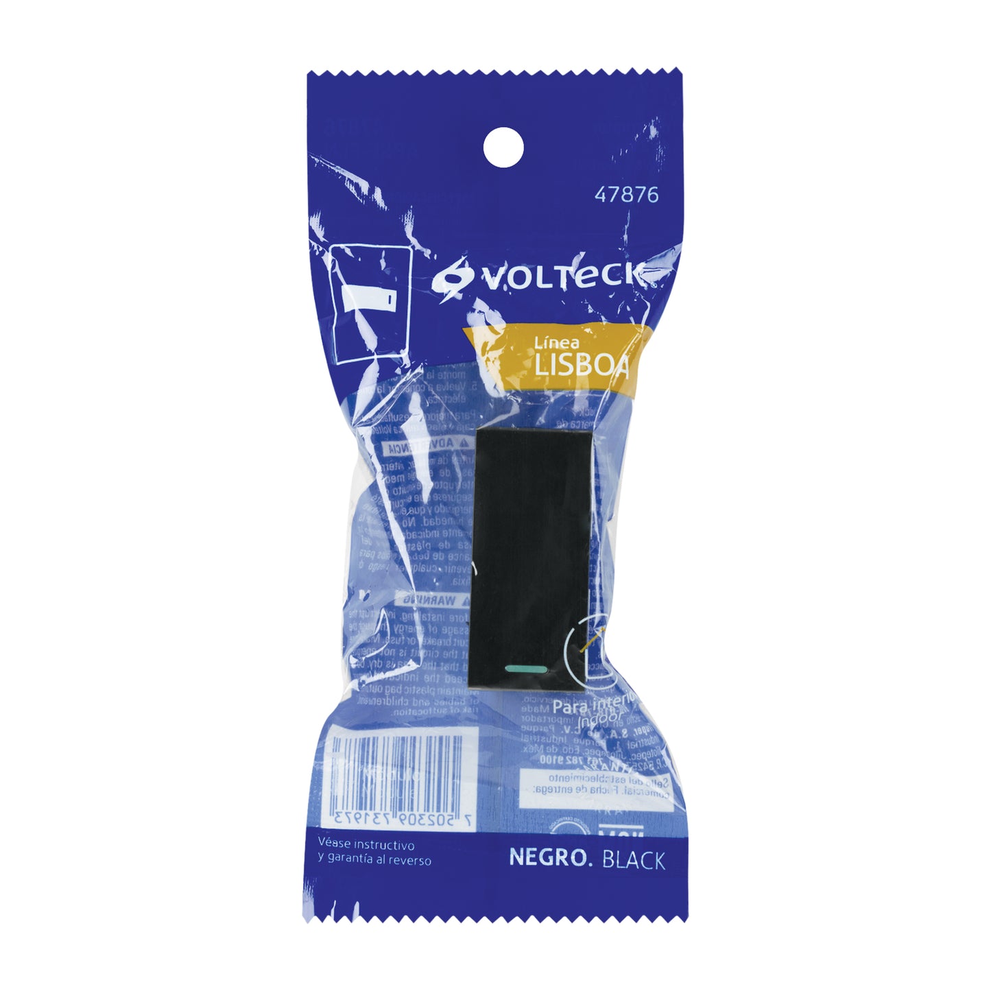 Interruptor de 3 vías negro de 1 módulo, línea Lisboa | APSE-ELN | 47876