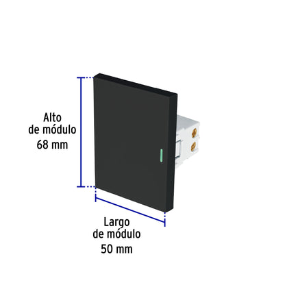 Interruptor de 3 vías negro de 3 módulos, línea Lisboa | APSE3-ELN | 47878