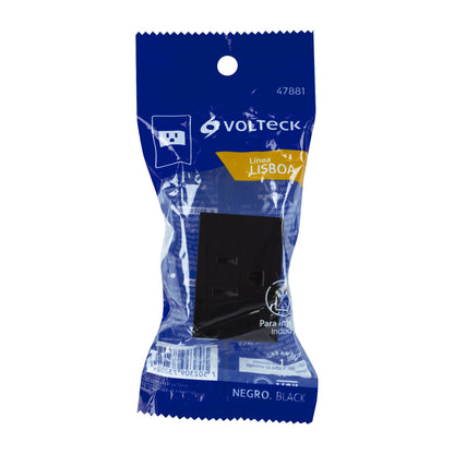 Contacto aterrizado negro de 1.5 módulos, línea Lisboa | COA15-LN | 47881