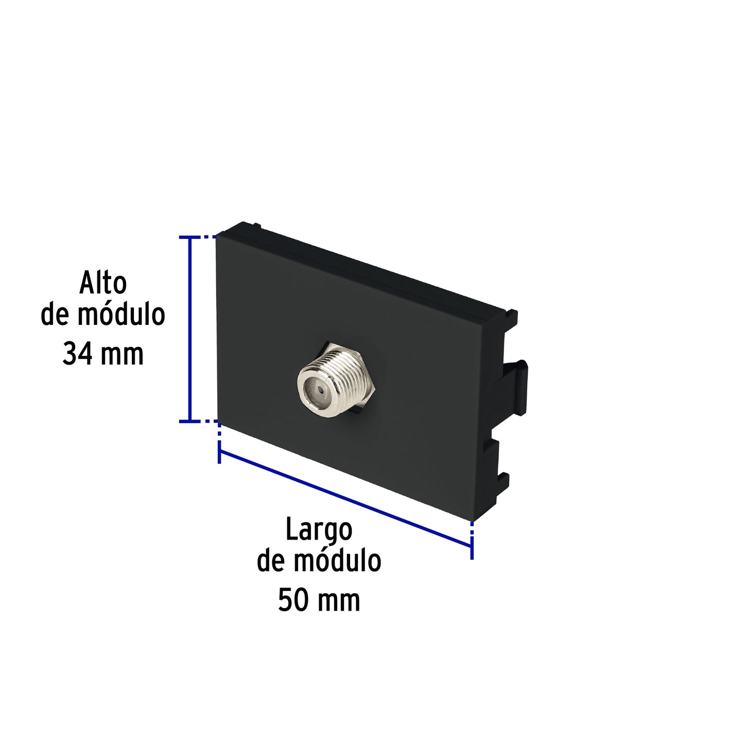 Toma de televisión negro de 1.5 módulos, línea Lisboa | TV15-LN | 47883