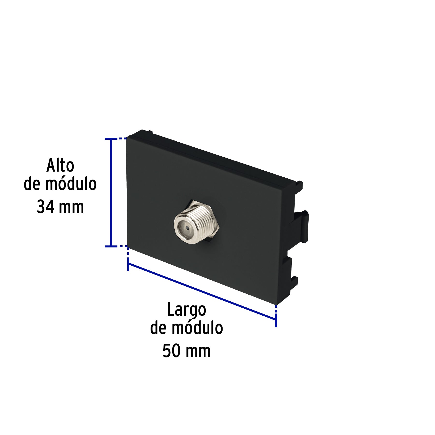 Toma de televisión negro de 1.5 módulos, línea Lisboa | TV15-LN | 47883