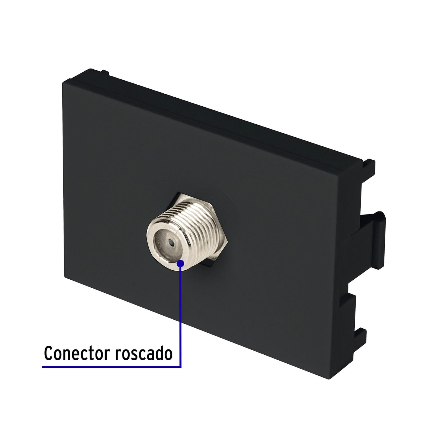 Toma de televisión negro de 1.5 módulos, línea Lisboa | TV15-LN | 47883