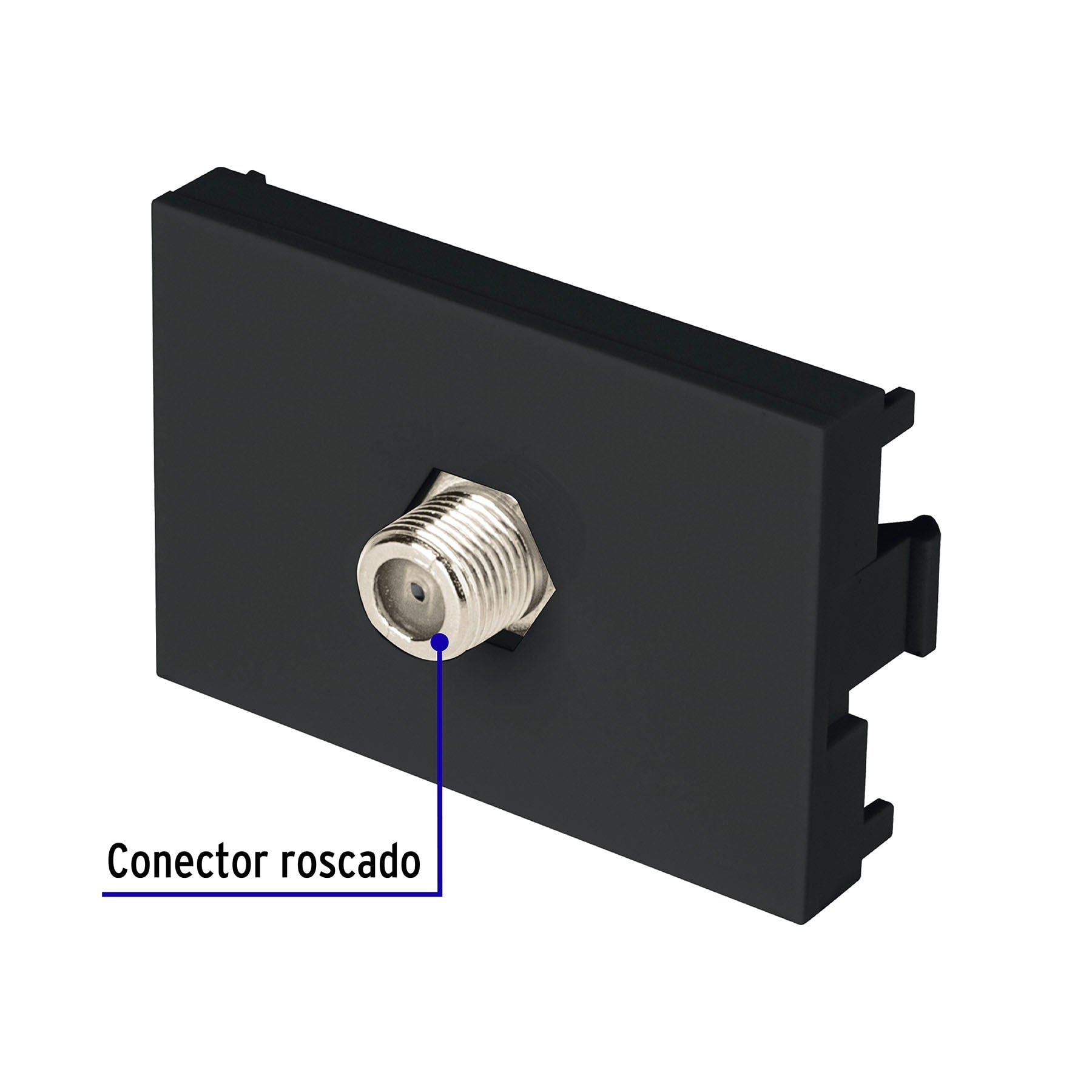 Toma de televisión negro de 1.5 módulos, línea Lisboa | TV15-LN | 47883