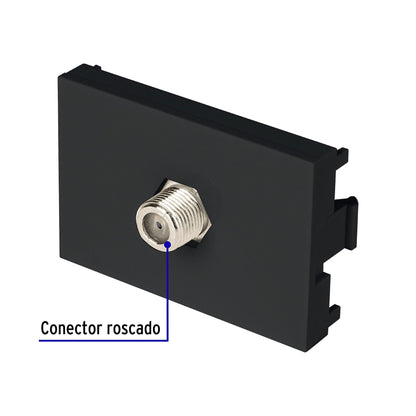 Toma de televisión negro de 1.5 módulos, línea Lisboa | TV15-LN | 47883