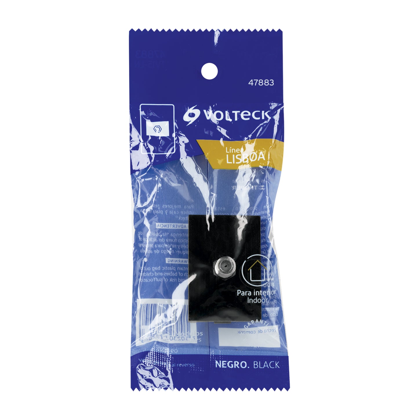 Toma de televisión negro de 1.5 módulos, línea Lisboa | TV15-LN | 47883