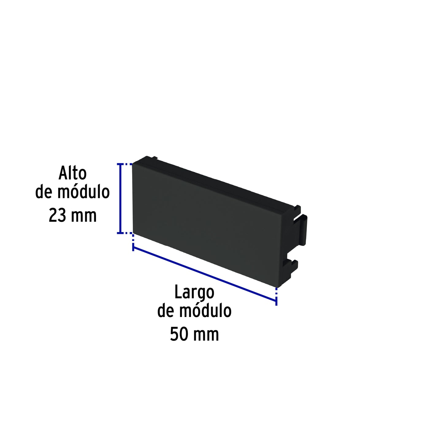 Tapón ciego negro de 1 módulo, línea Lisboa, Volteck | TA-LN | 47885